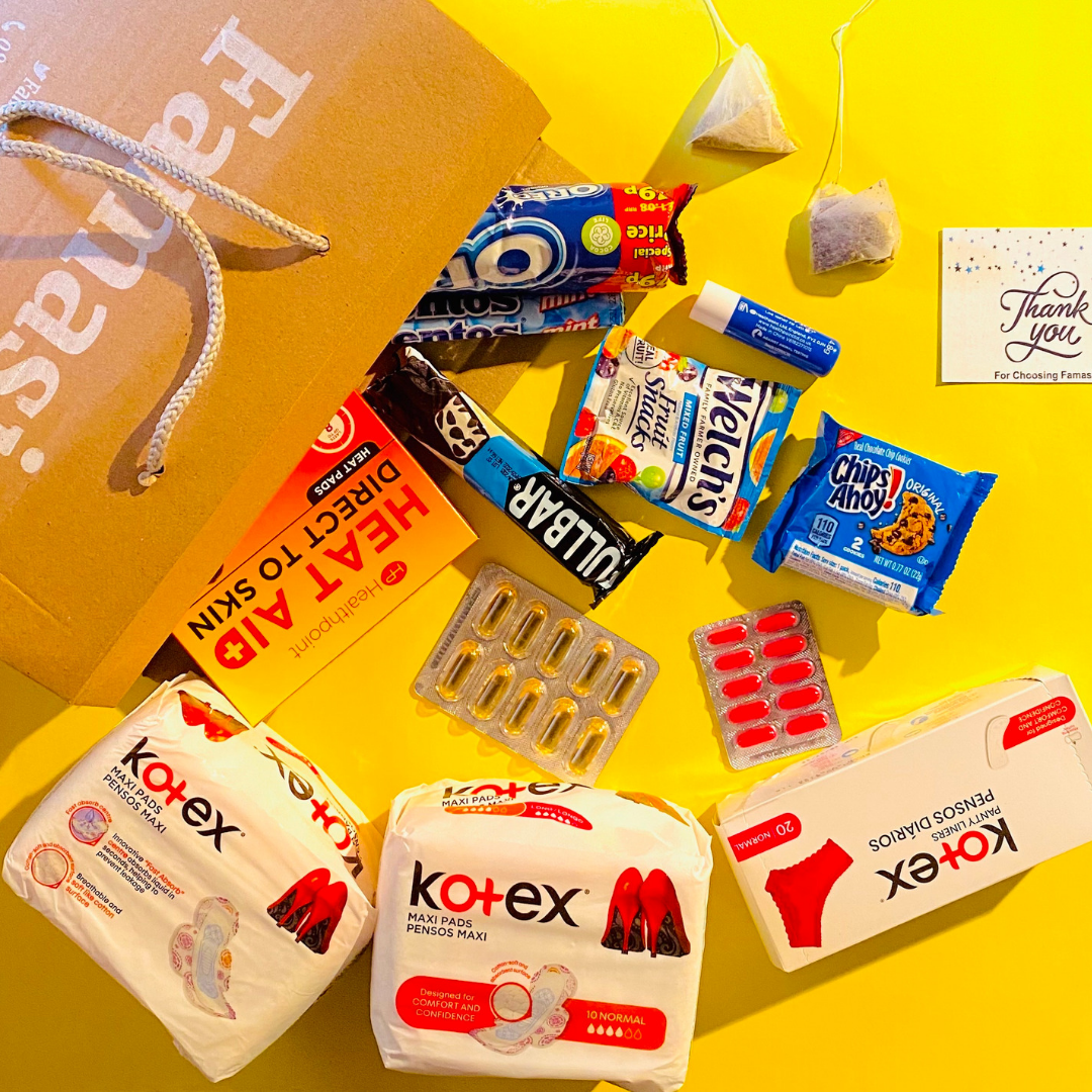 A menstrual care box to ease your pain from cramps, bloating, and other premenstrual symptoms.